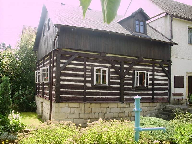 cabana de madeira com forno