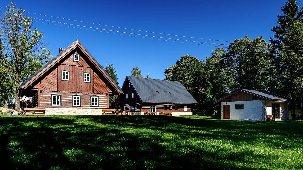 Cabin gỗ dưới sườn Orlické Záhoří