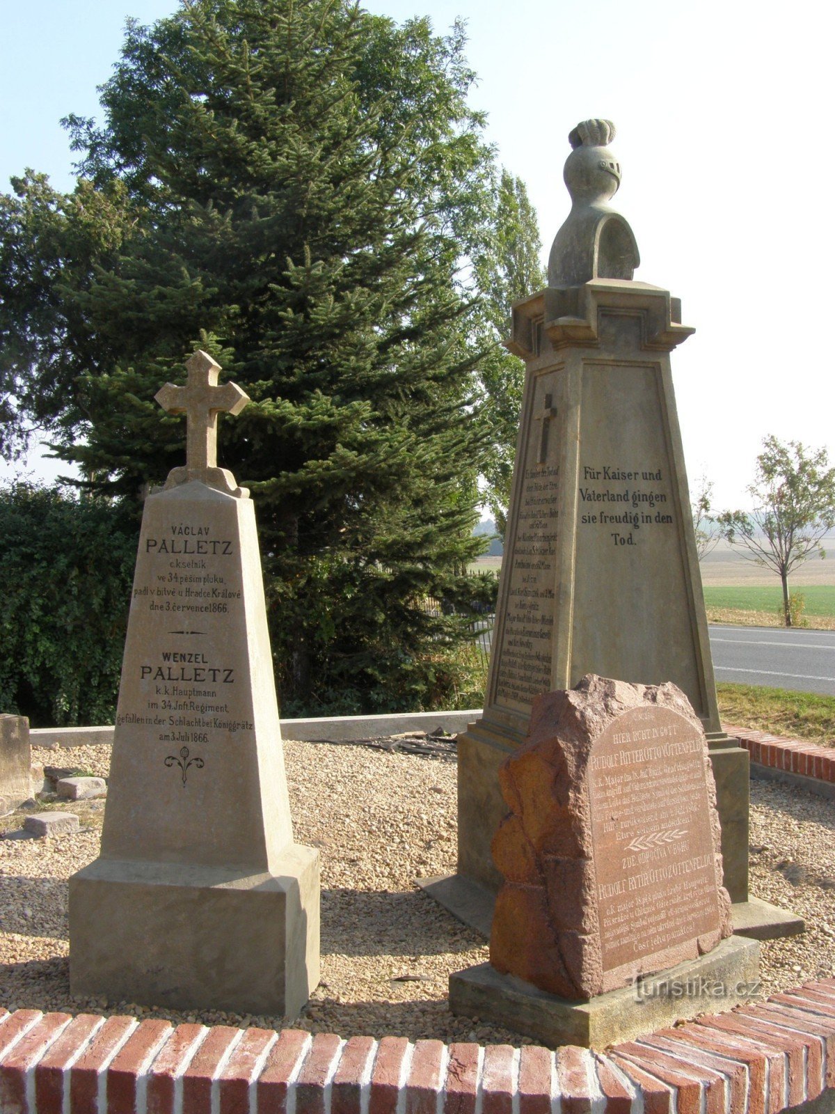 Rózběřice - Hejcmanka - monumenten van de slag van 1866