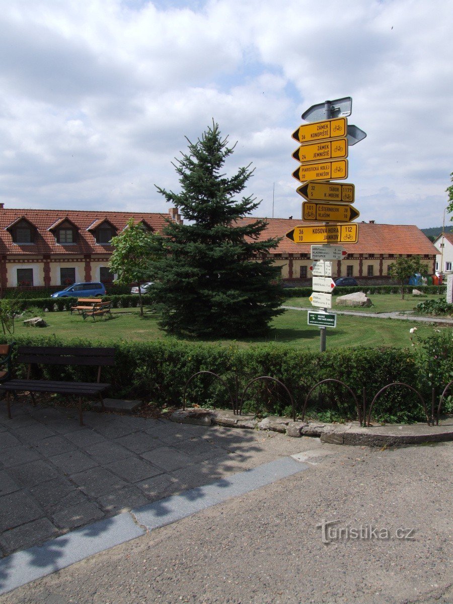 Cruce de caminos en náměstí Jan Žižka