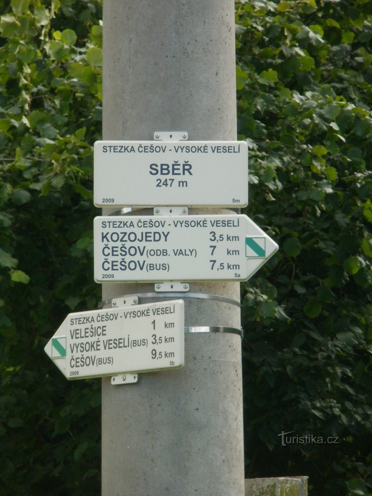 intersection NS Češov-Vysoké Veselí - Sběř