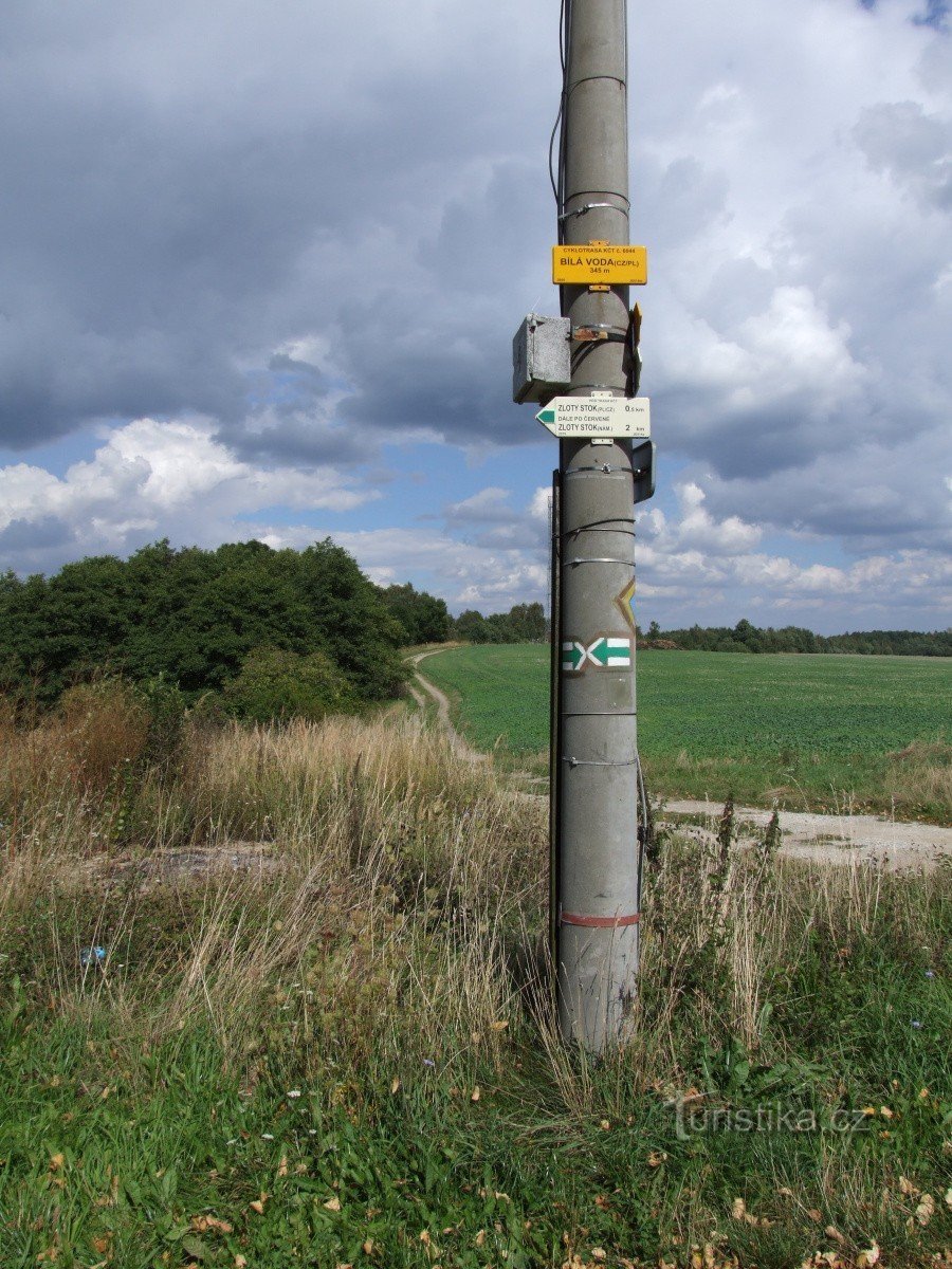 Signpost Bílá Voda - CZ/PL