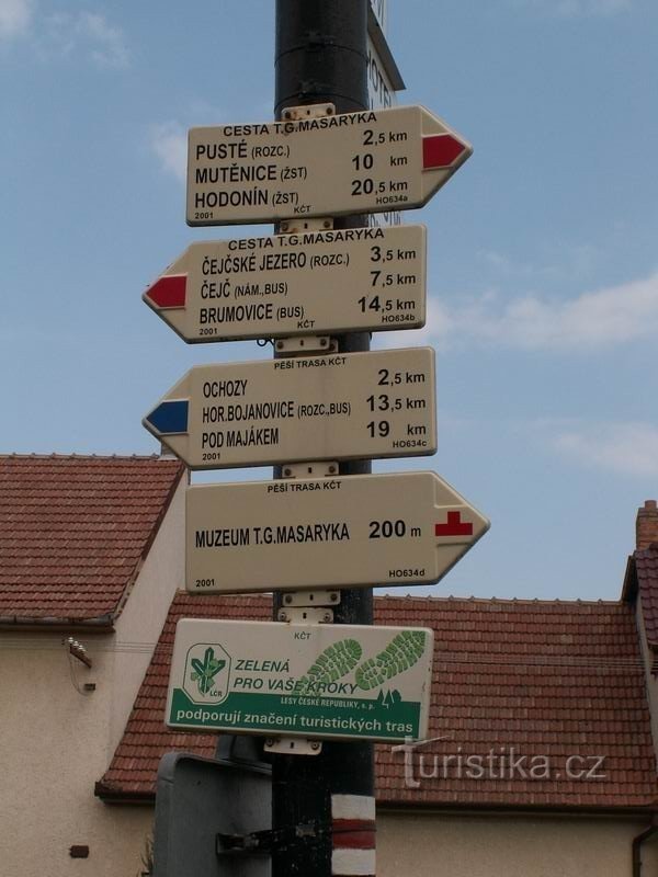 Čejkovice signpost