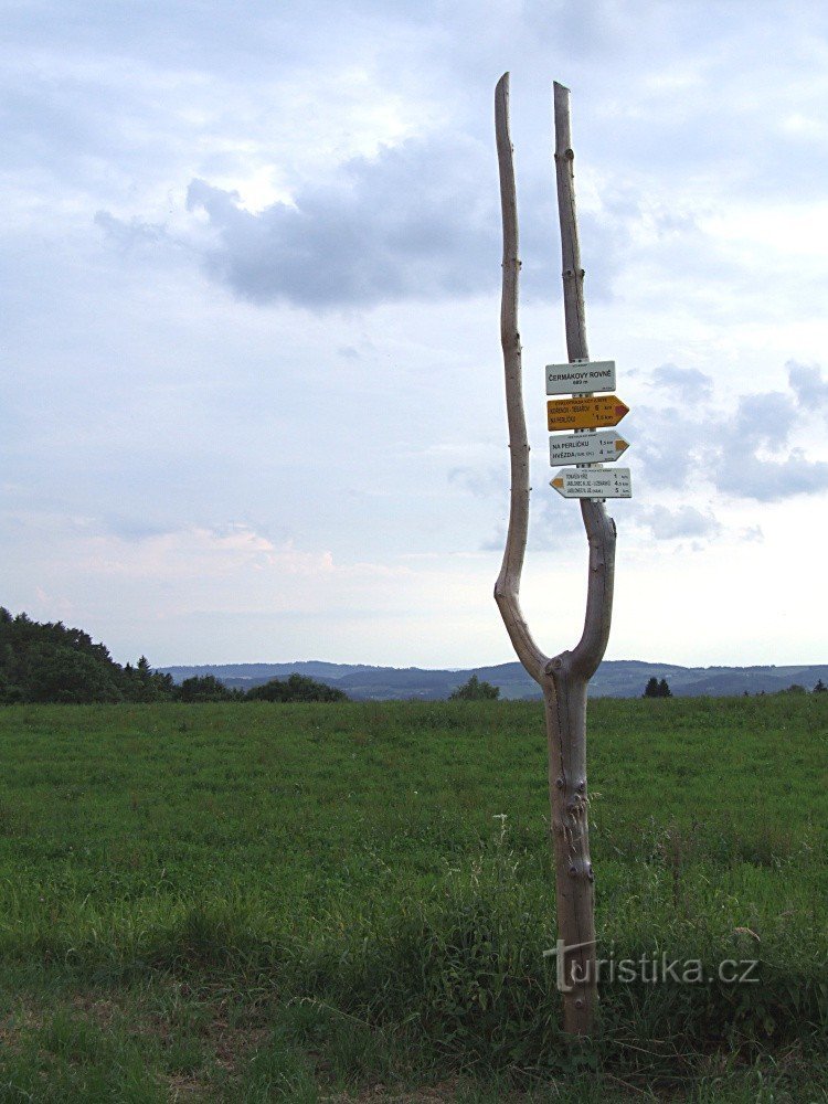 Cermákova Rovně signpost