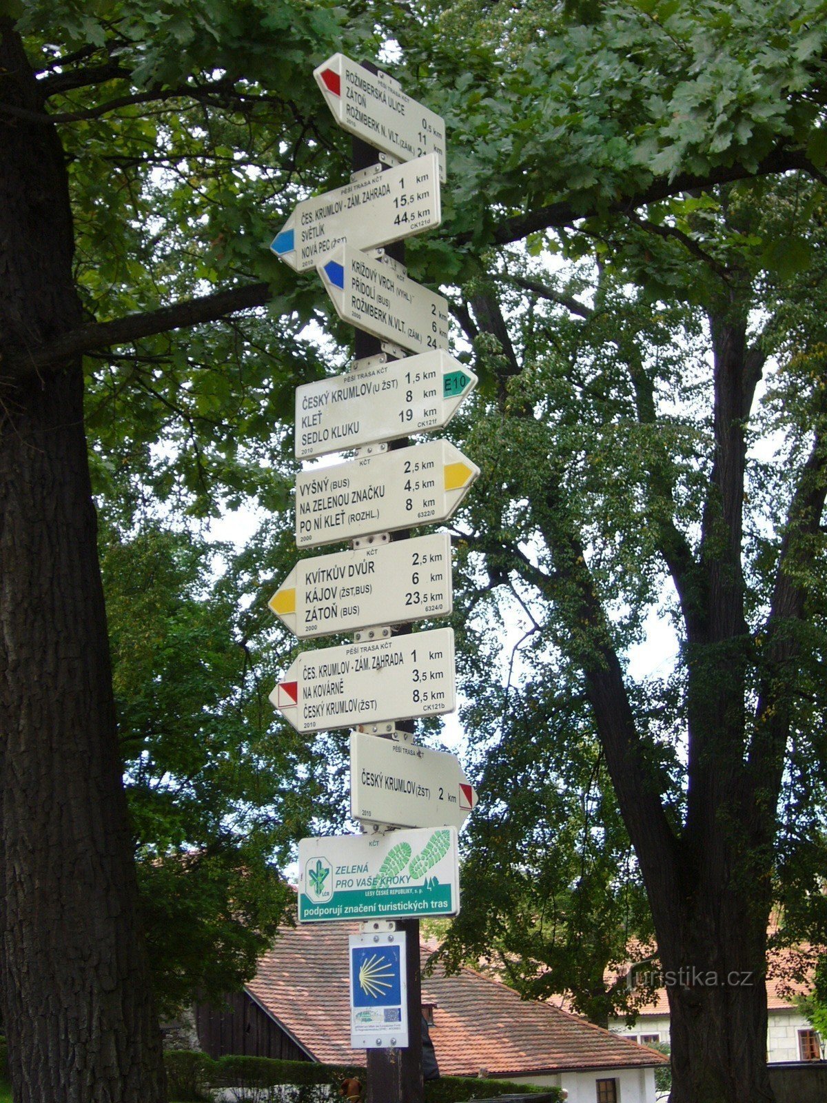 signpost Český Krumlov Castle, Rejdiště