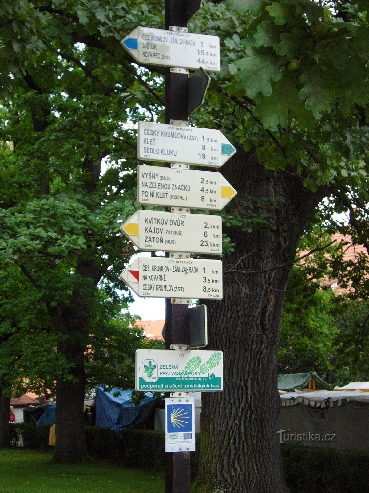 signpost Český Krumlov Castle, Rejdiště