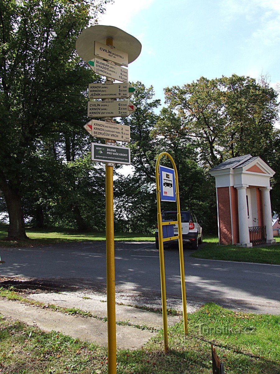 Indicator Cvilín - biserica