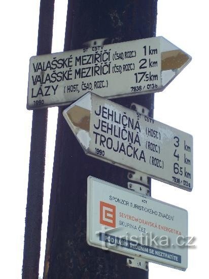 Placa de sinalização: vista detalhada da placa de sinalização de frente