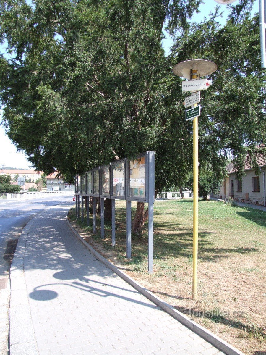 Signpost Dolní Kounice - square