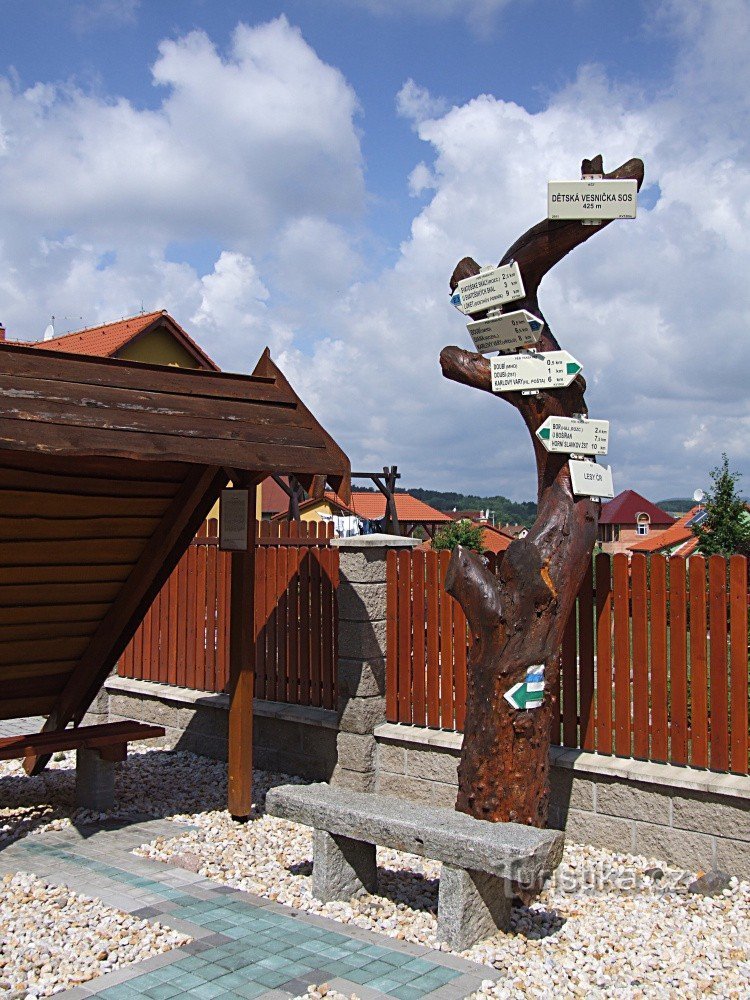 Doubí signpost - SOS children's village