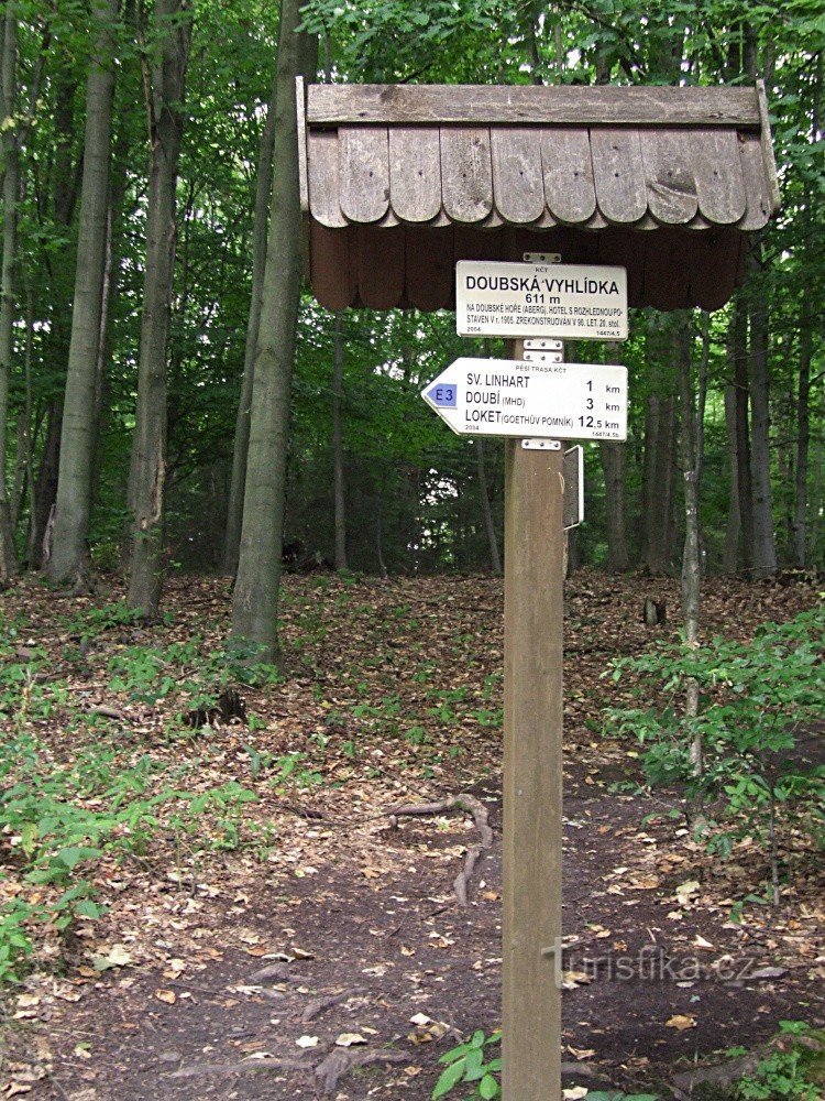 Placa de sinalização Doubská vyhlídka