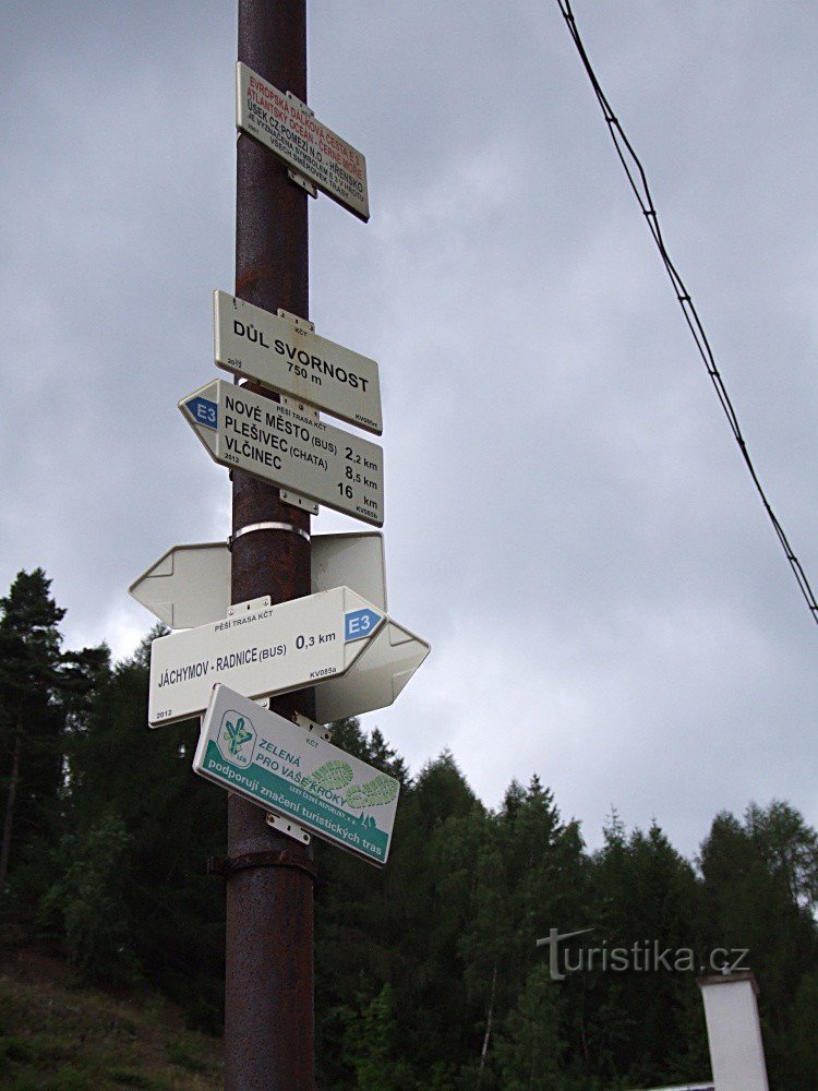 Placa de sinalização da mina de Svornost