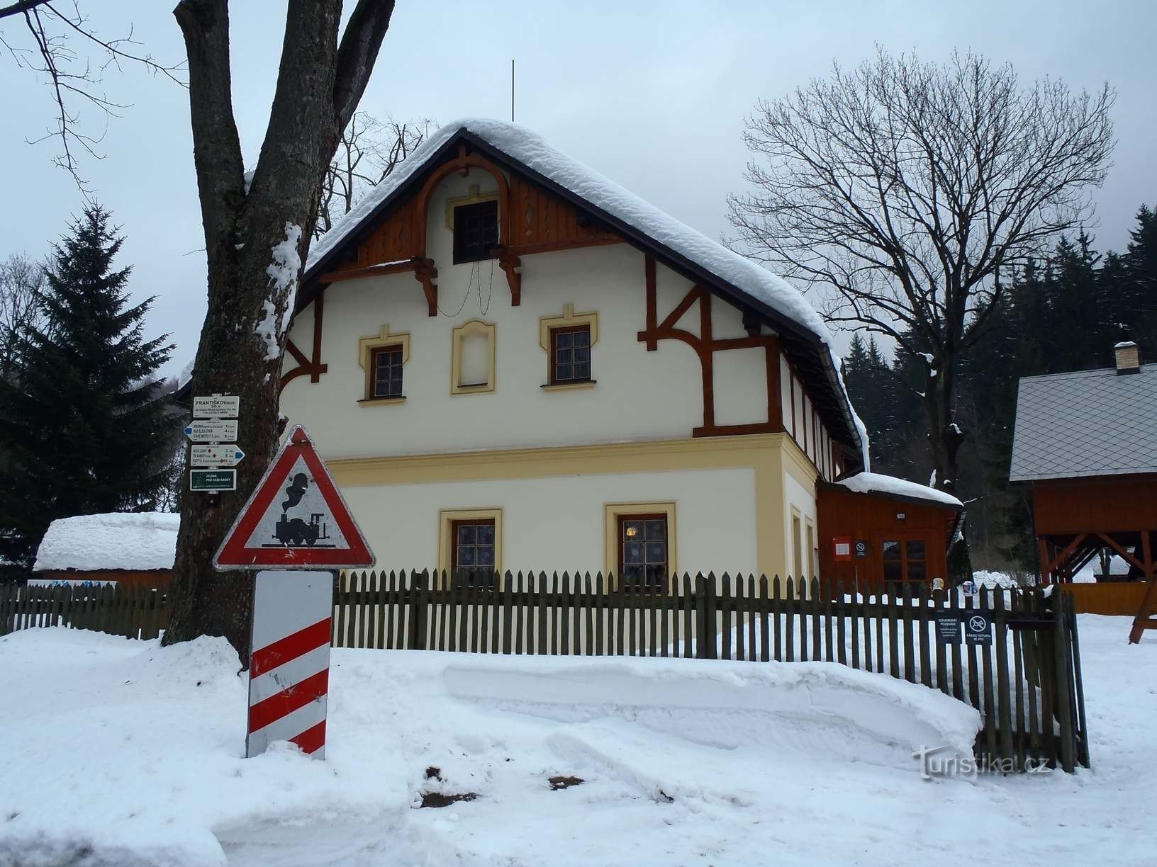 Signpost Františkov at the X-Park restaurant - 18.2.2012 February XNUMX