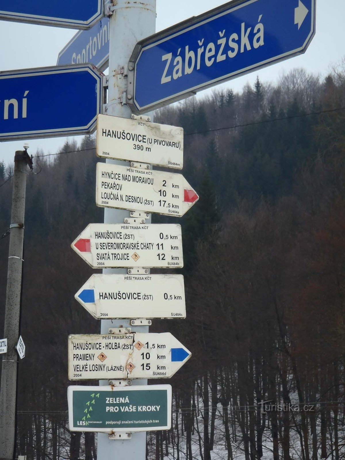 Signpost Hanušovice U pivovaru - 18.2.2012