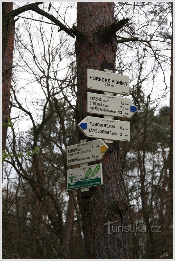 Placa de sinalização Horecké písníky