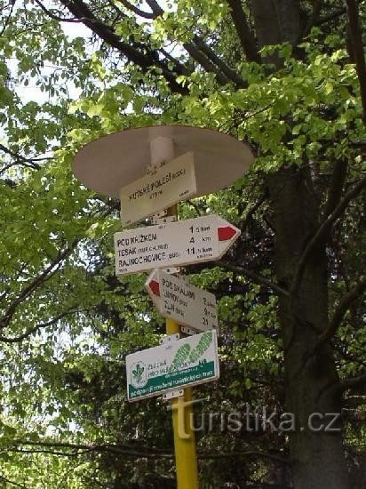 Signpost of Huťská Polesí