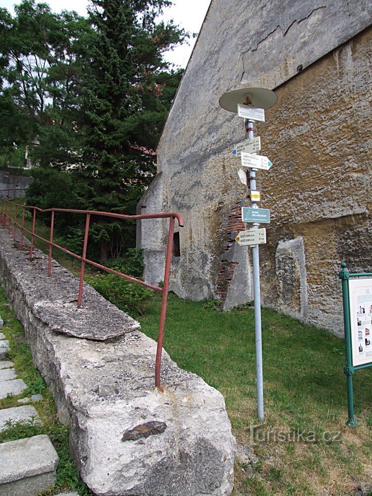 Signpost Jáchymov - town hall