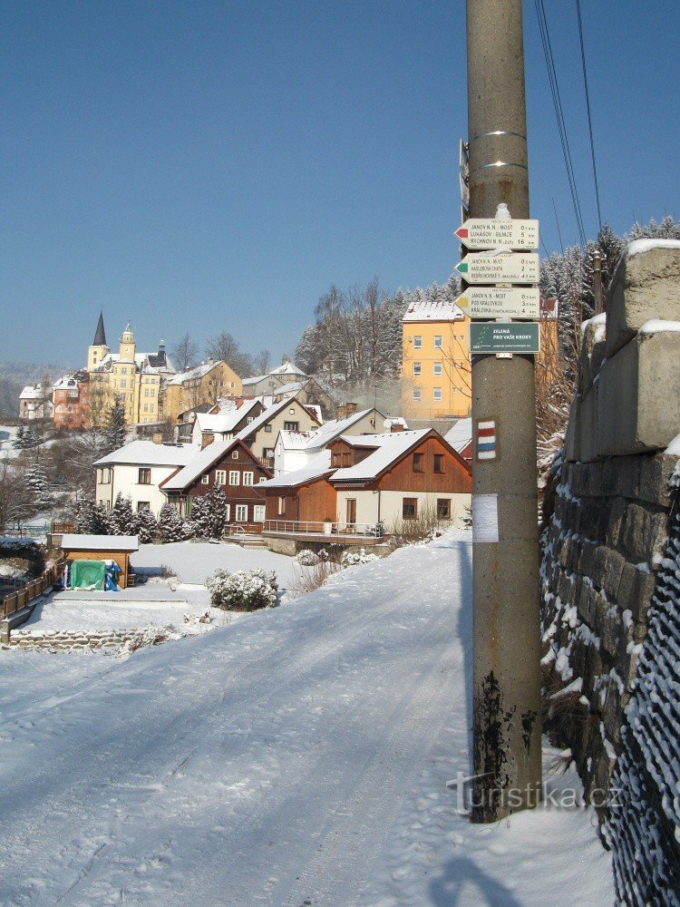 Kažipot Janov nad Nisou - Za Prago