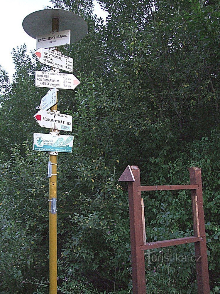 Placa de sinalização Kněždubský háj