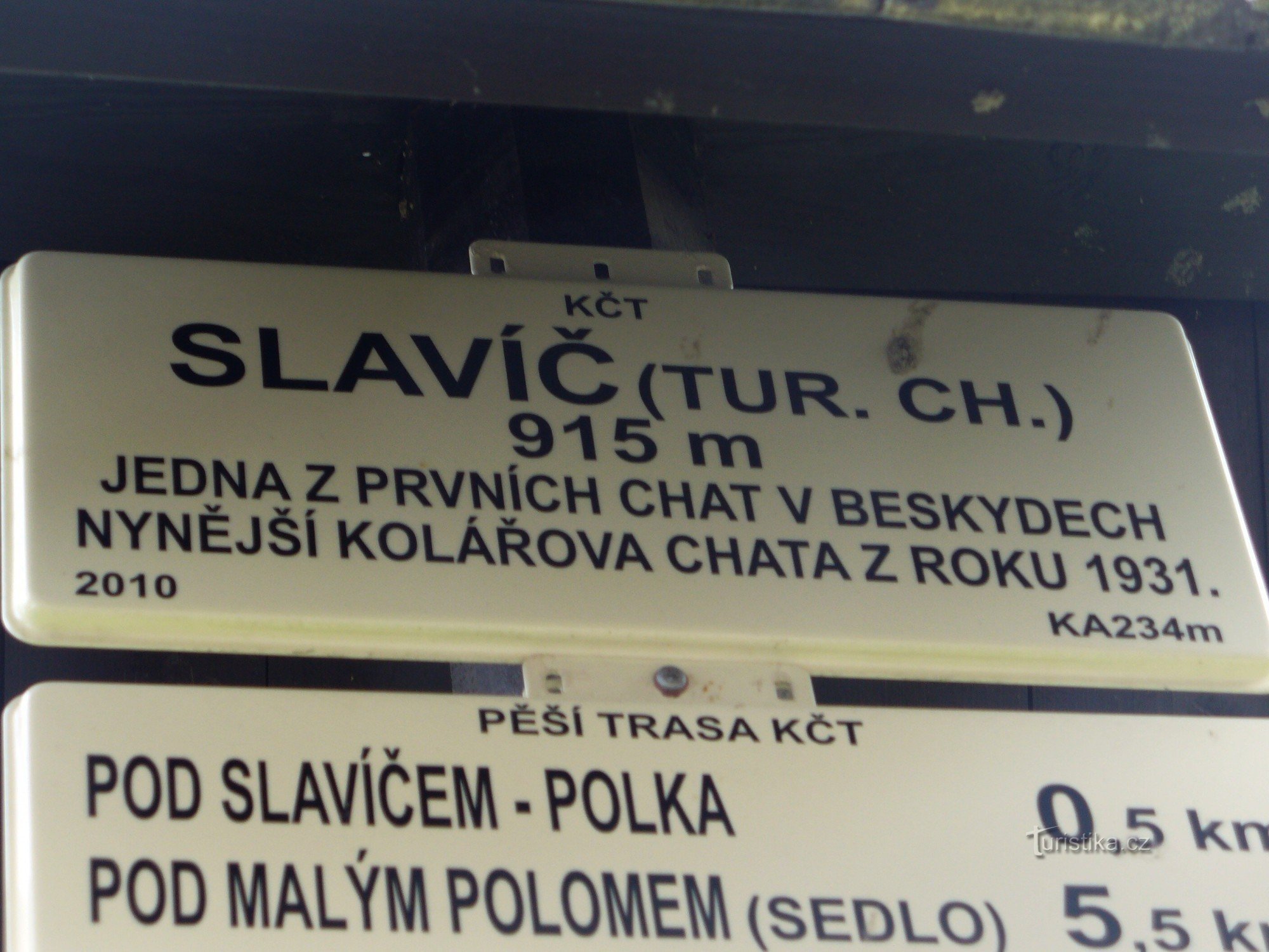 Rozcestník - Kolářová chata Slavíč