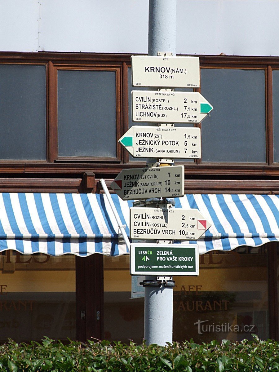 Wegweiser Krnov - Platz