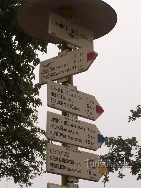 Signpost Lipník nad Bečvou