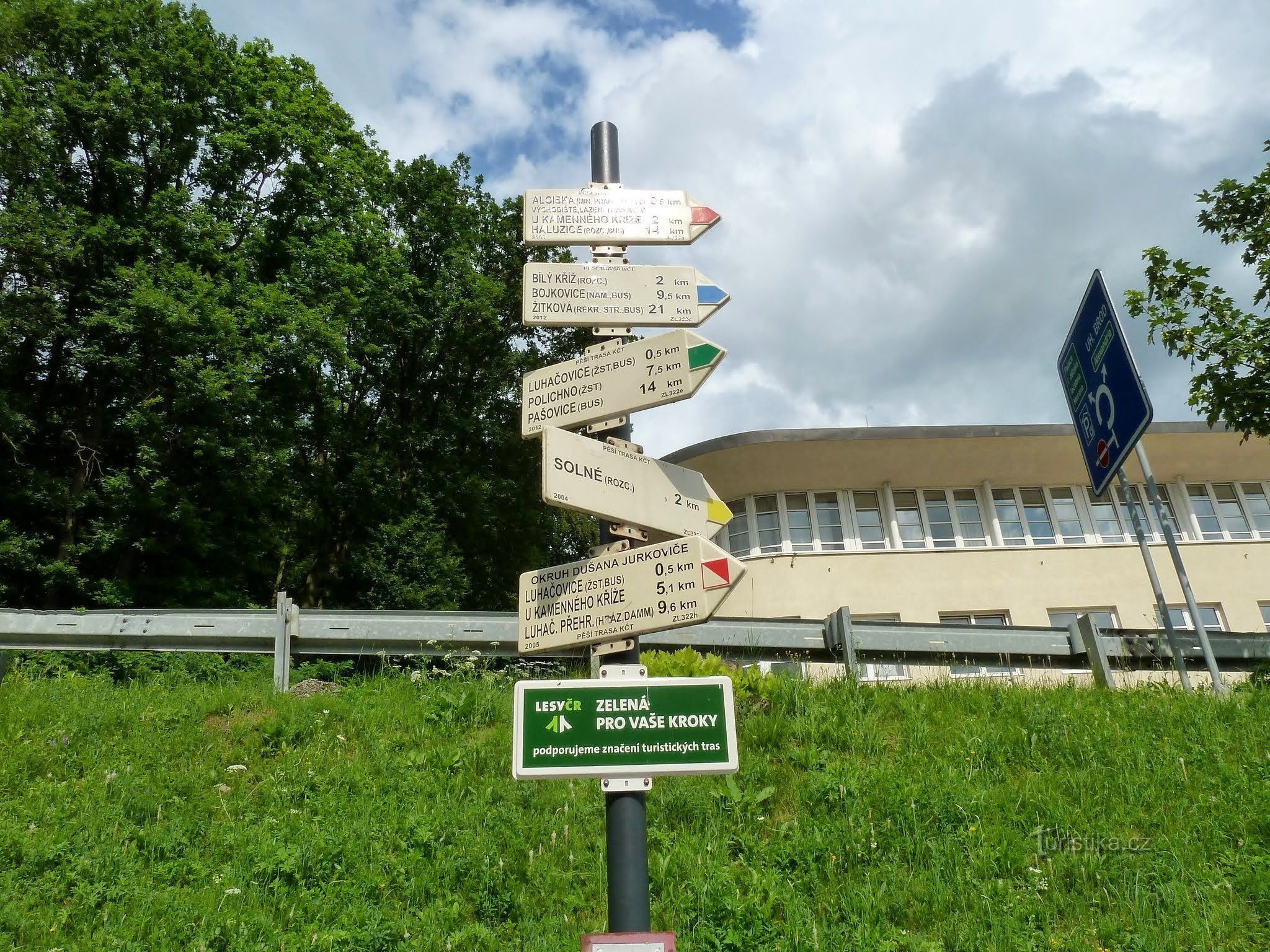 Luhačovice signpost (post office)