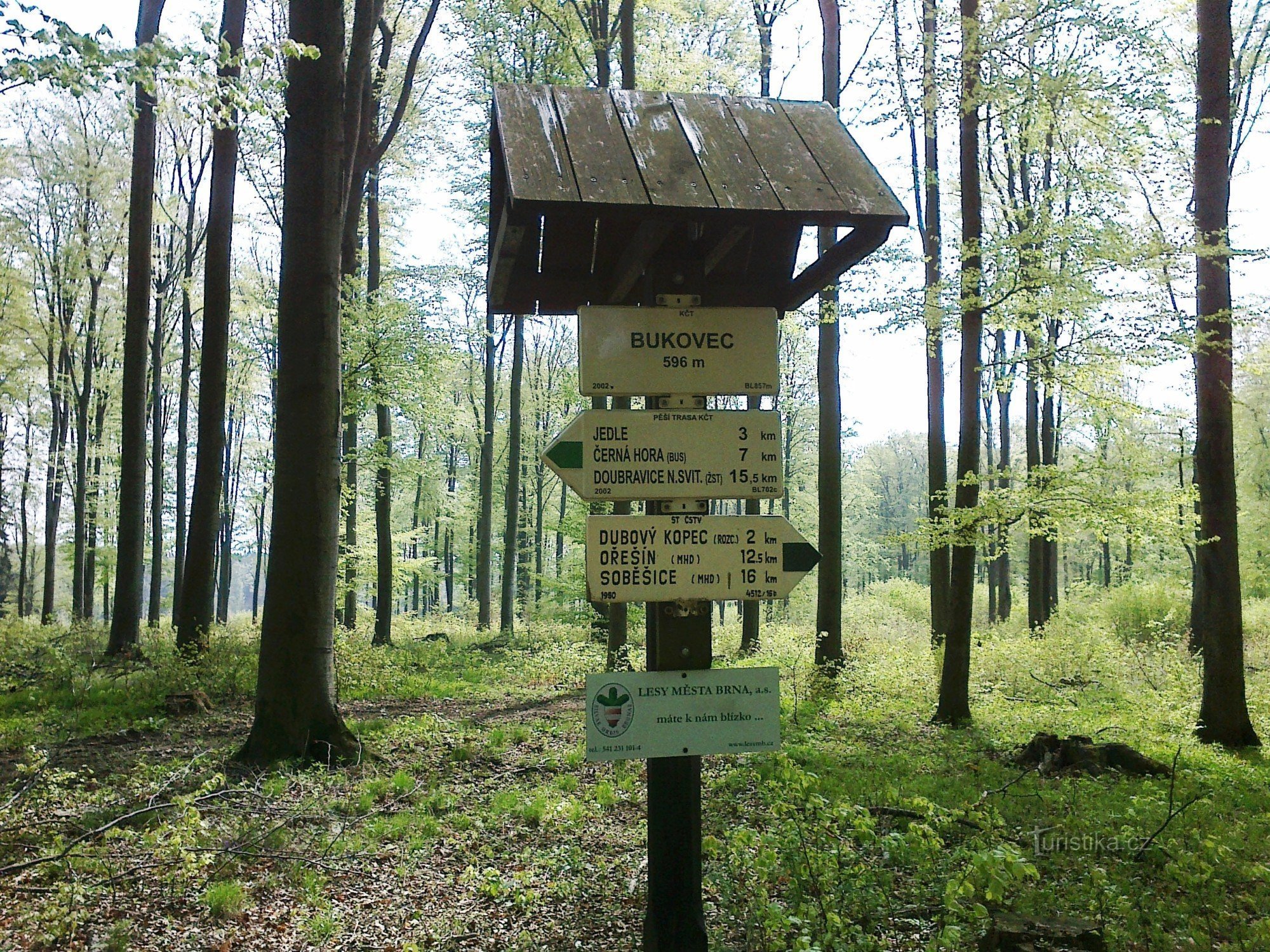 Wegweiser auf Bukovec