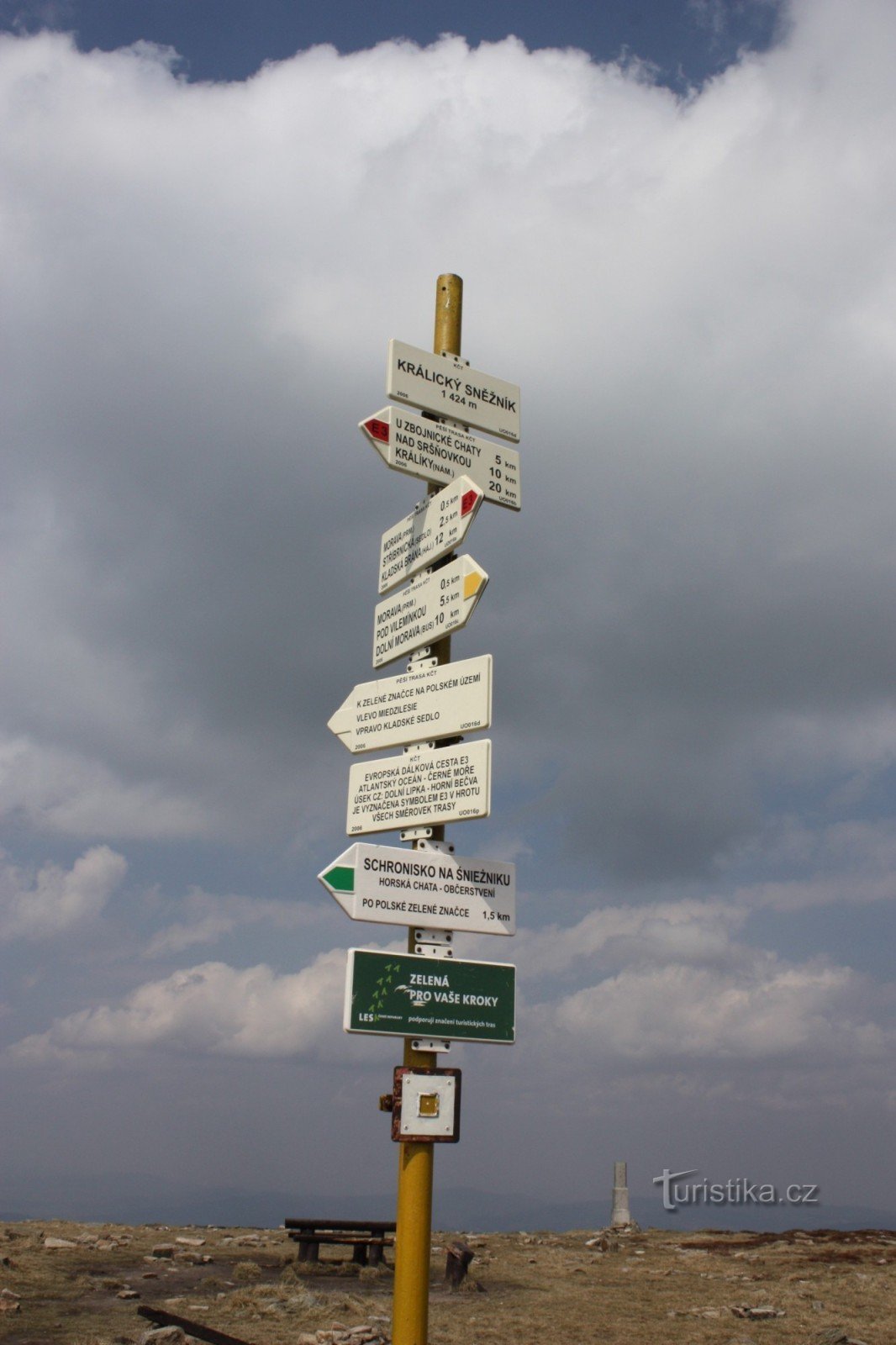 Signpost on Kralické Sněžník