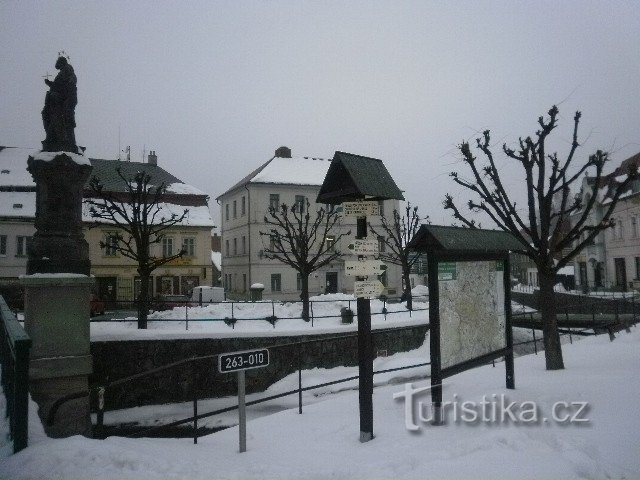 signpost in the village in Chřibská