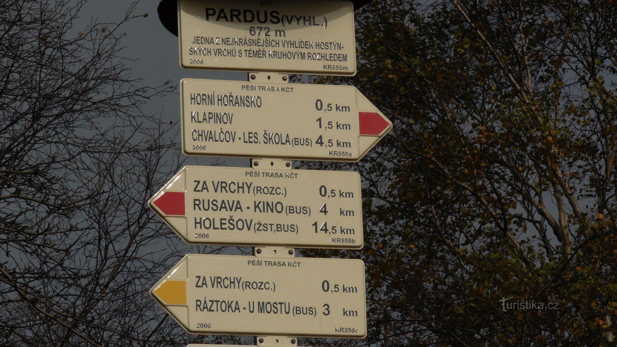 Rozcestník na Pardusu