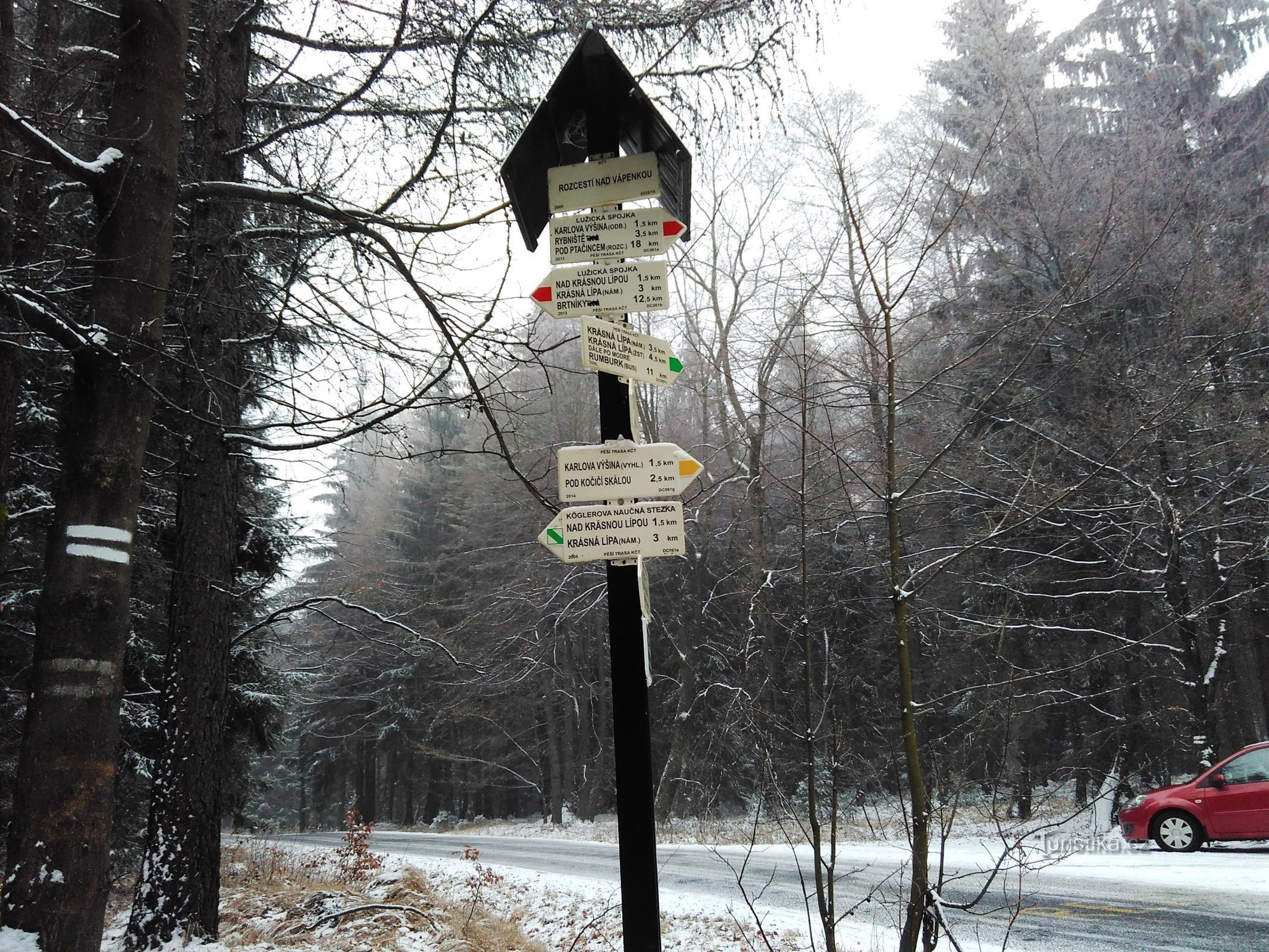 Nad Vápenkou signpost