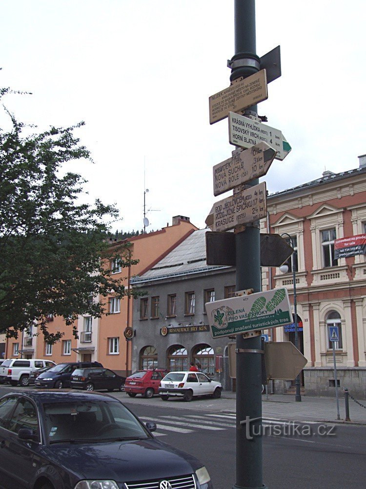 Placa de sinalização Nejdek - praça