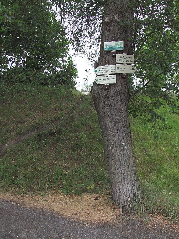 Segnavia Nejdek - Alla stazione ferroviaria