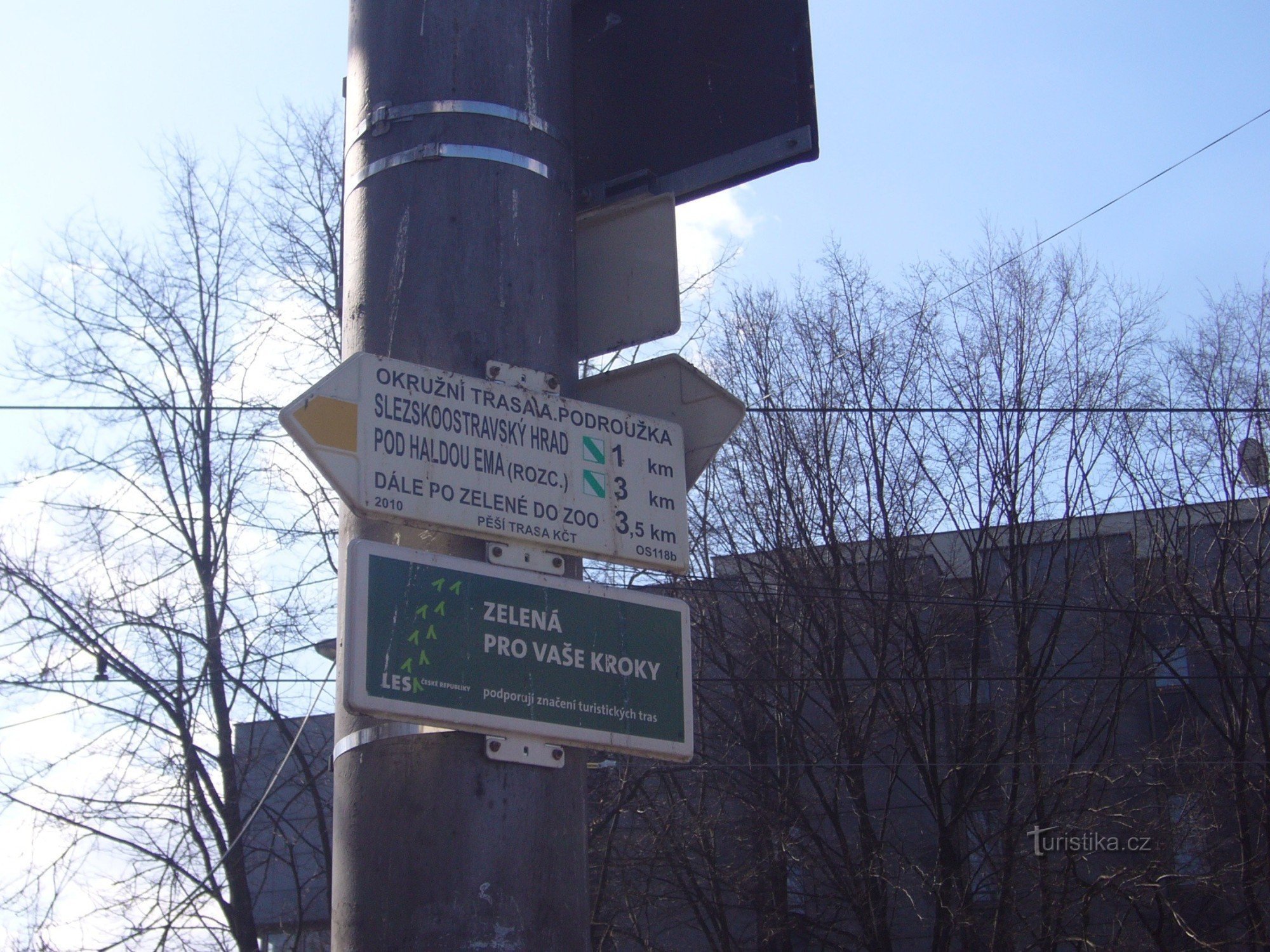Placa de sinalização de Ostrava Černá luuka
