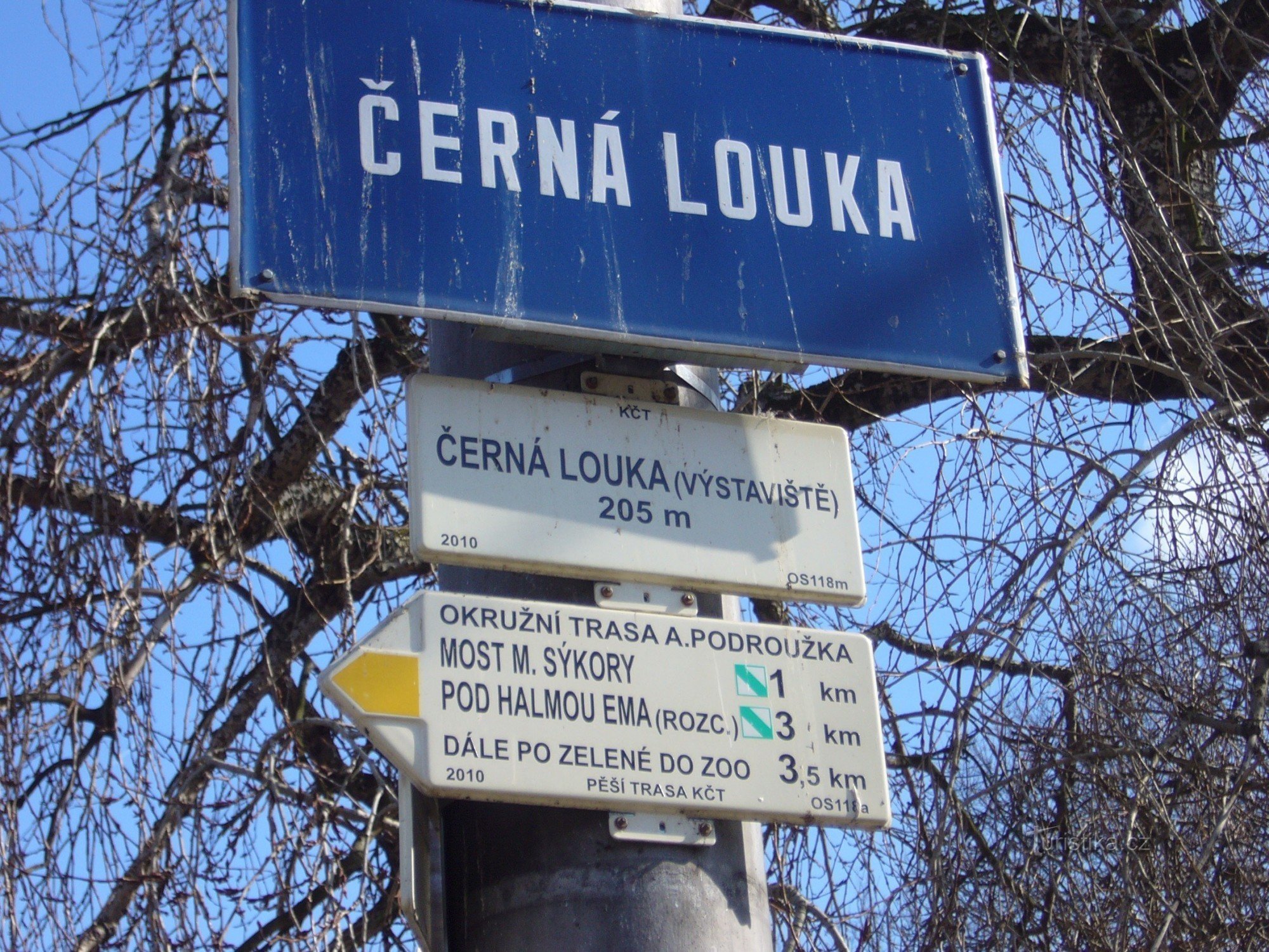 Placa de sinalização de Ostrava Černá luuka