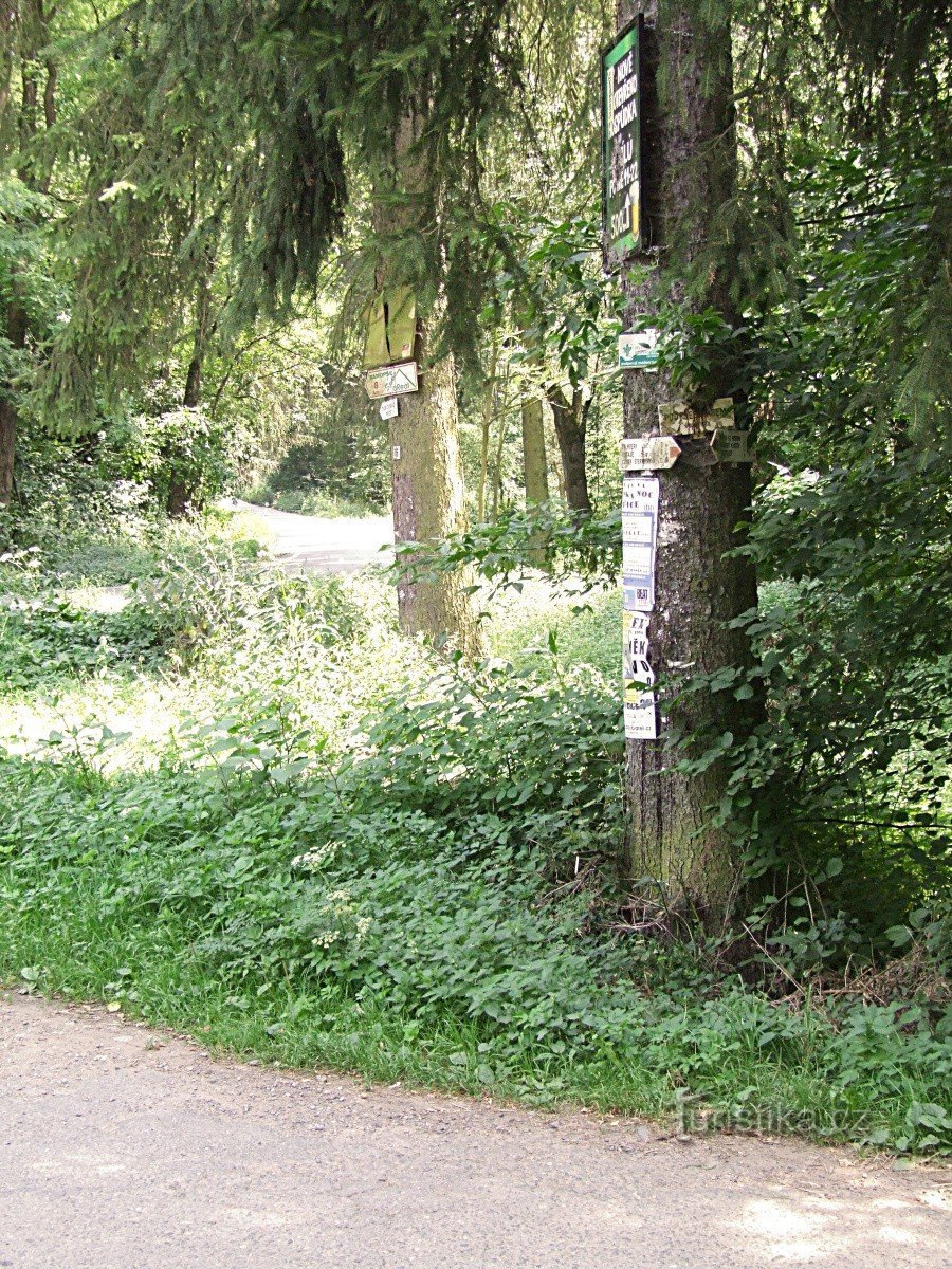 Signpost under Jestřábem
