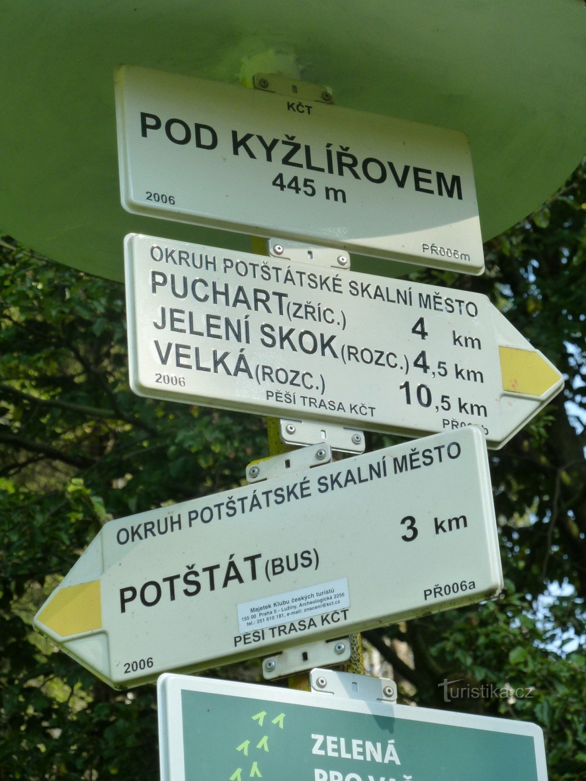 Wegweiser Pod Kyžlířovem