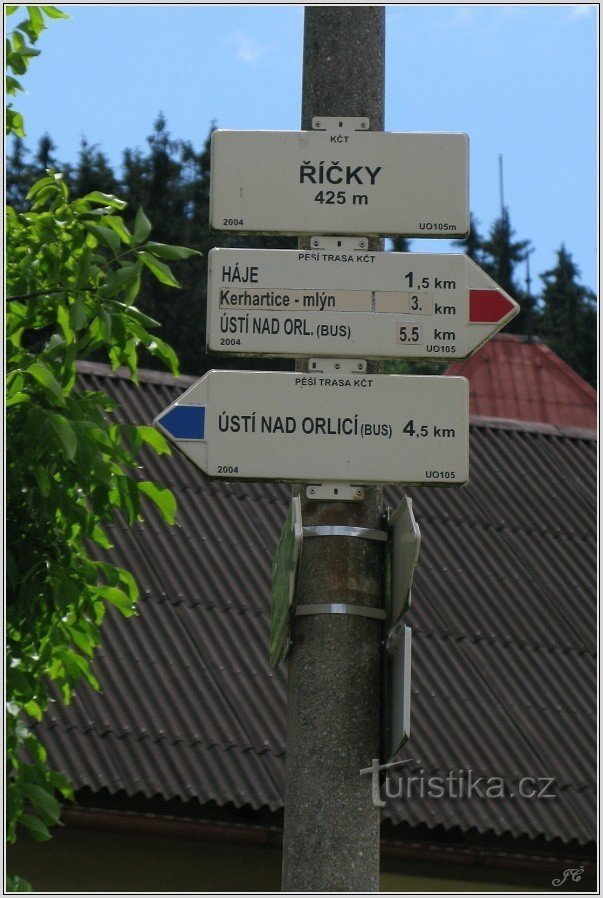 Říčka 路标