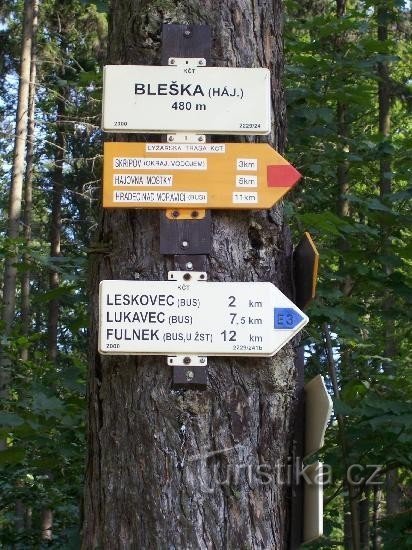 Panneau: Panneau sur Bleška, vue de face