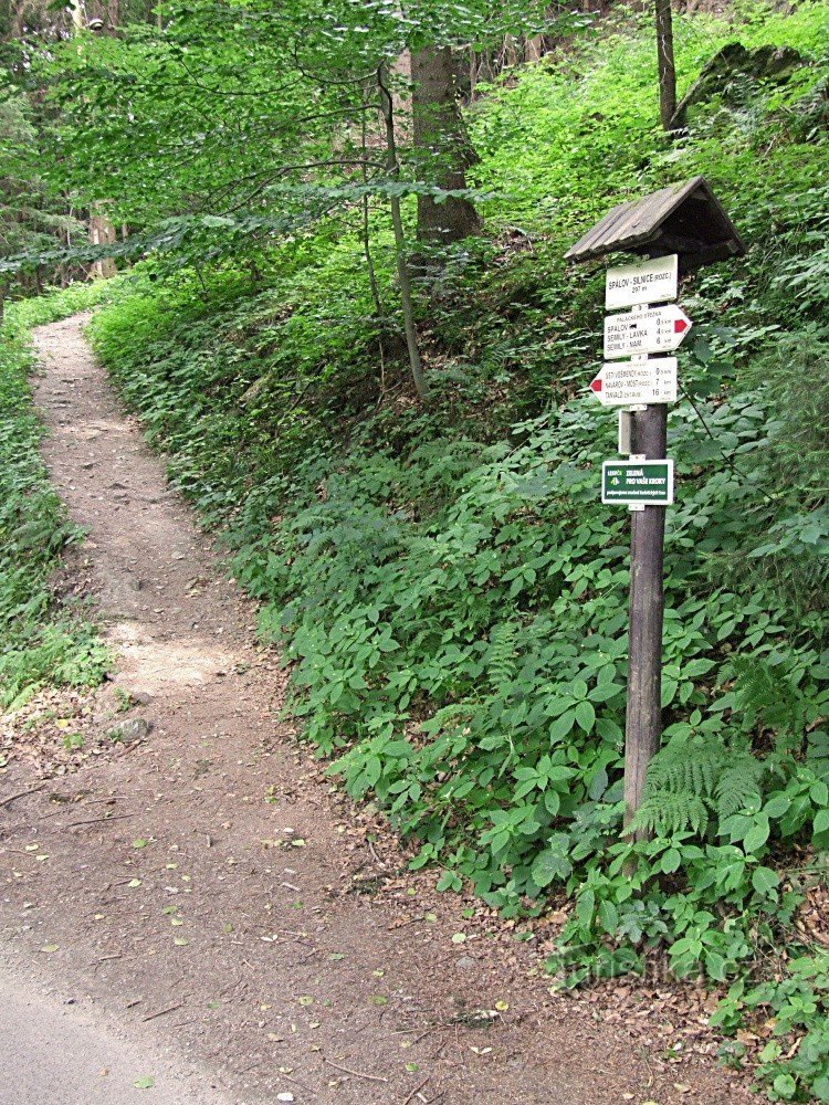 Placa de sinalização Spálov - estrada