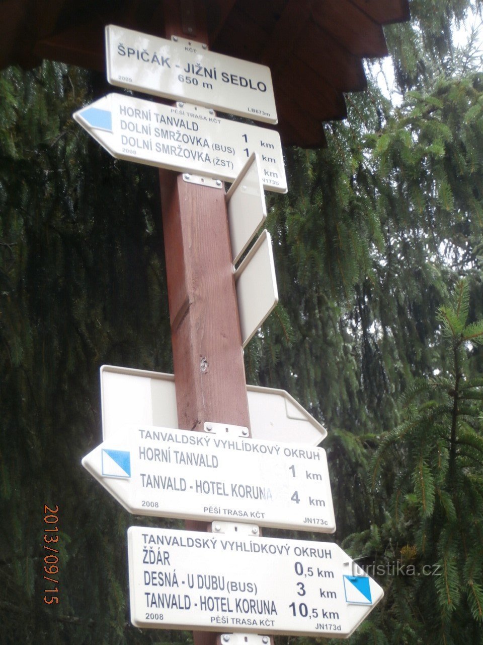 placa de sinalização sela Špičák-sul