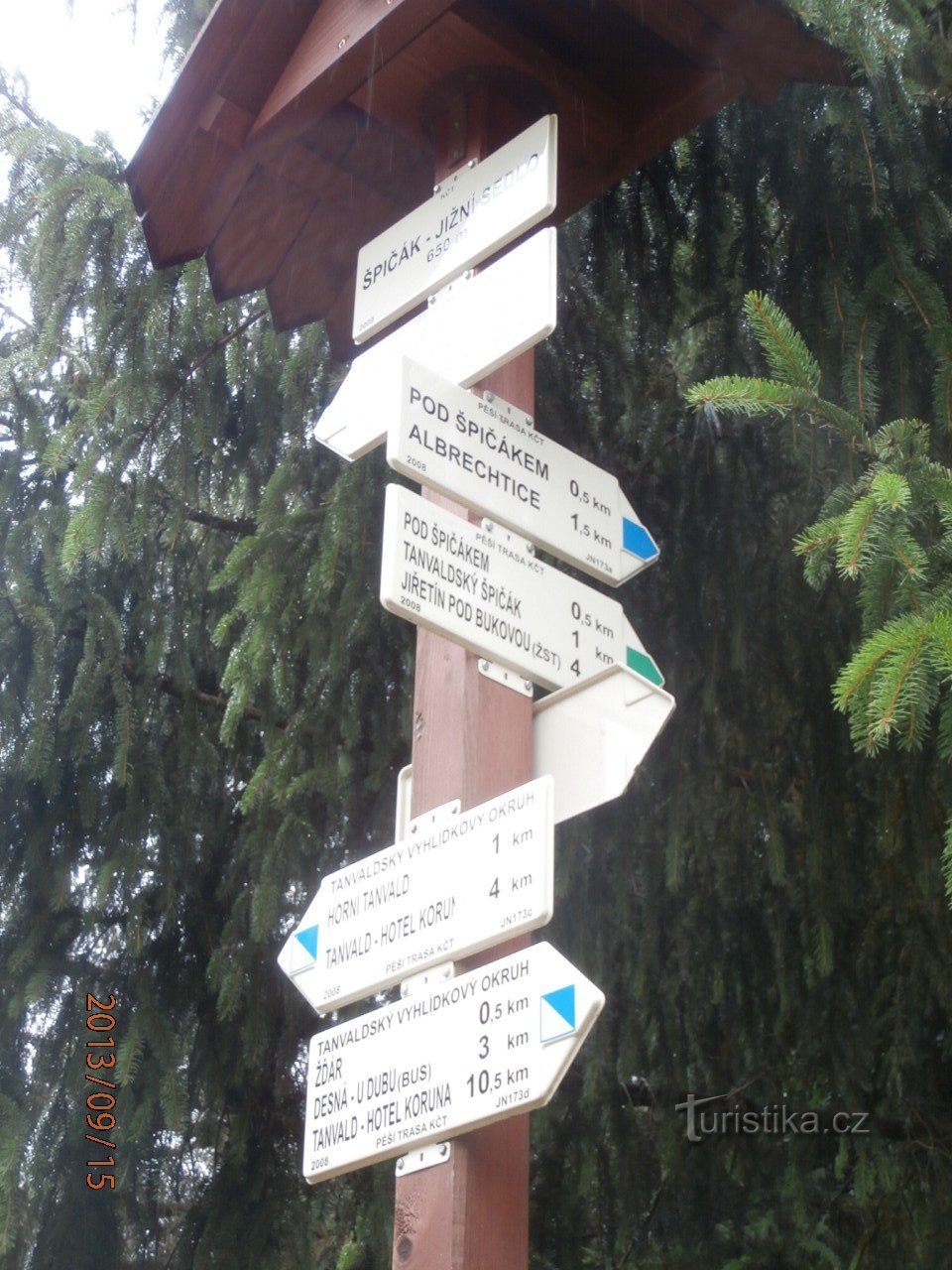 signpost Špičák-southern saddle