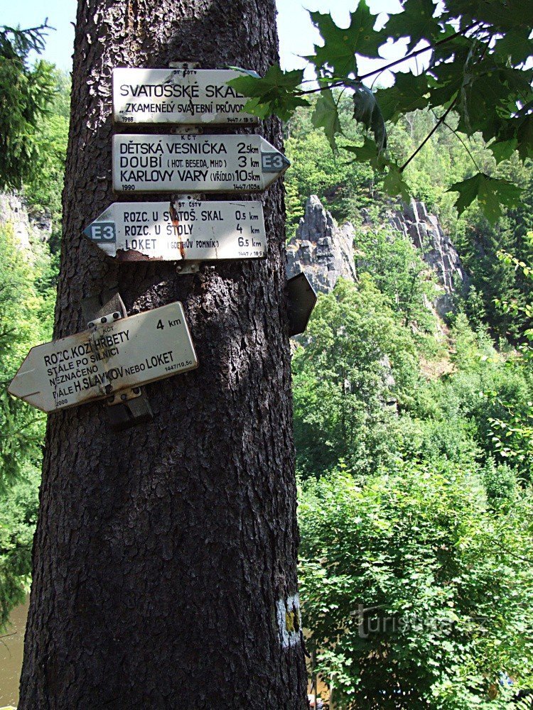 Signpost of Svatošská skály