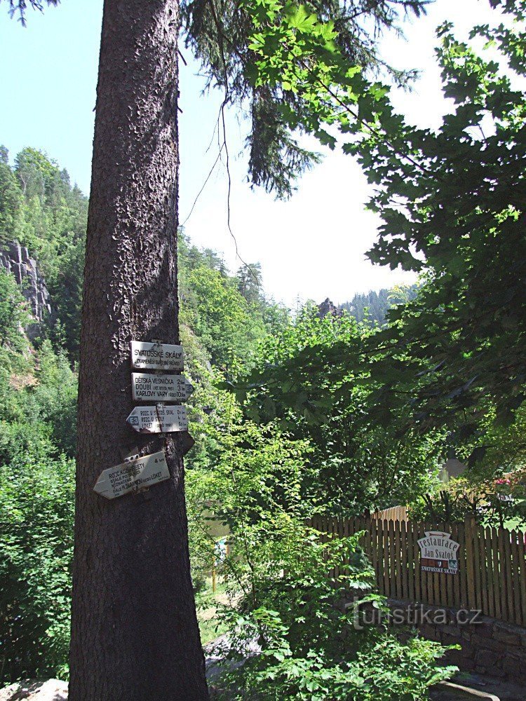 Signpost of Svatošská skály
