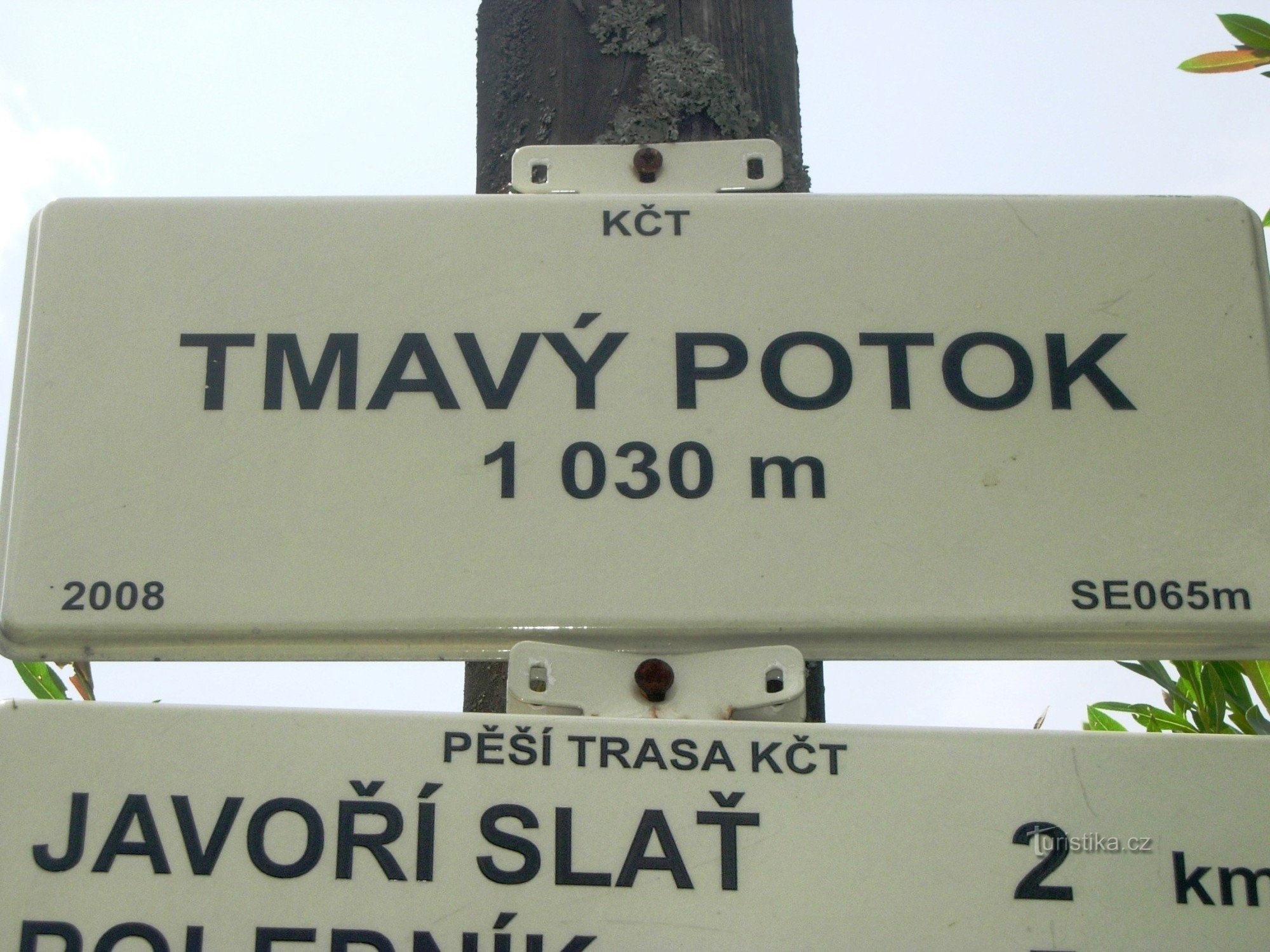 Drogowskaz Tmavý potok