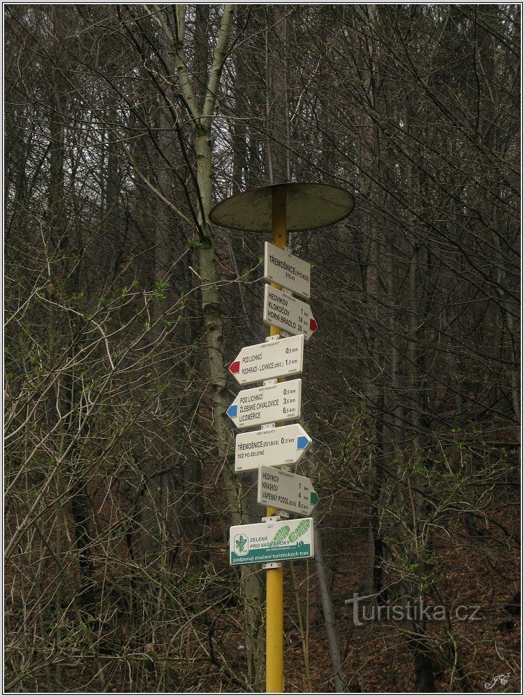 Třemošnice signpost, east