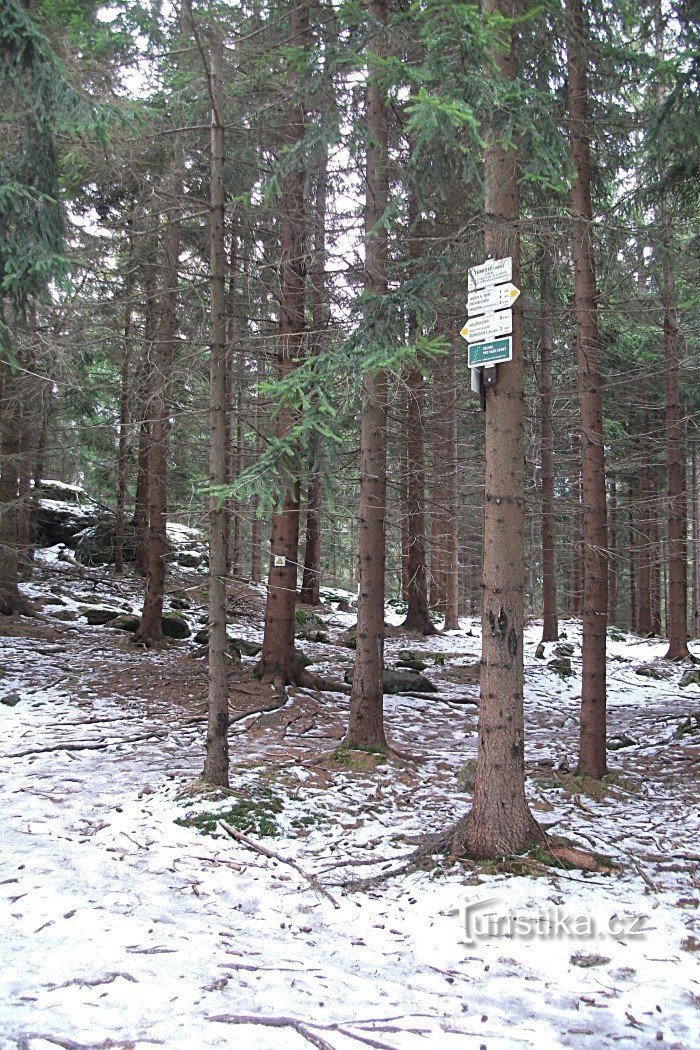 Signpost Trniště - turnoff