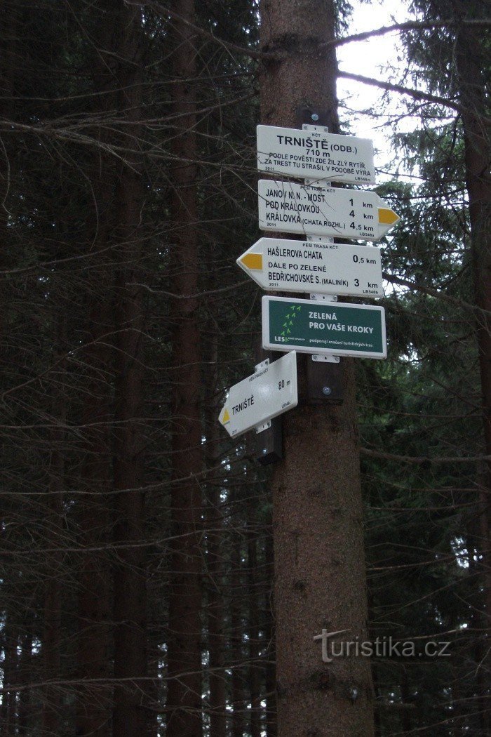 Placa de sinalização Trniště - desvio
