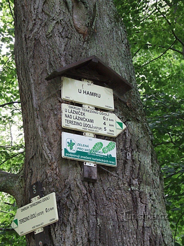 Placa de sinalização U Hamru